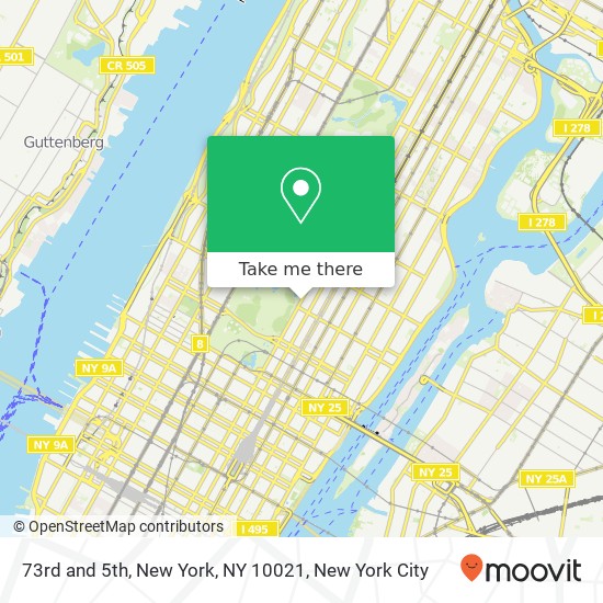 73rd and 5th, New York, NY 10021 map