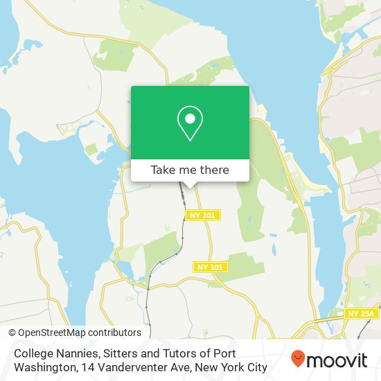 College Nannies, Sitters and Tutors of Port Washington, 14 Vanderventer Ave map