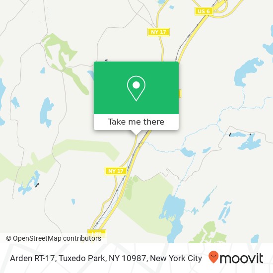 Mapa de Arden RT-17, Tuxedo Park, NY 10987