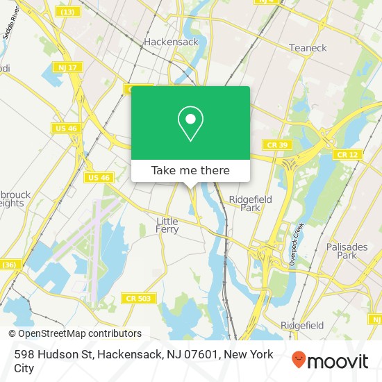 598 Hudson St, Hackensack, NJ 07601 map
