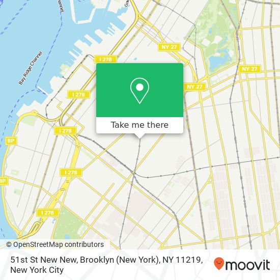 51st St New New, Brooklyn (New York), NY 11219 map