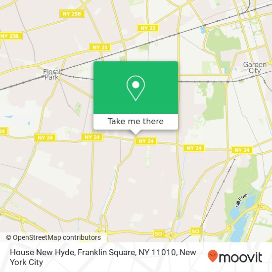 Mapa de House New Hyde, Franklin Square, NY 11010