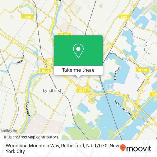 Woodland Mountain Way, Rutherford, NJ 07070 map