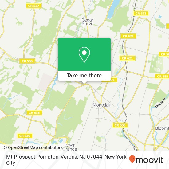 Mapa de Mt Prospect Pompton, Verona, NJ 07044