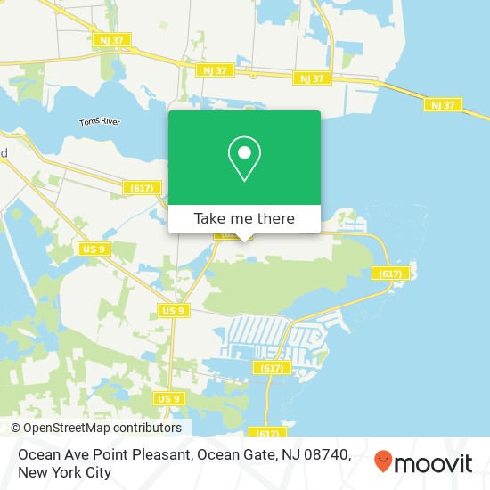 Mapa de Ocean Ave Point Pleasant, Ocean Gate, NJ 08740