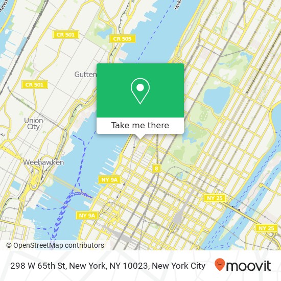 Mapa de 298 W 65th St, New York, NY 10023