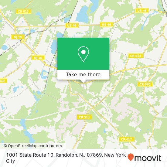 Mapa de 1001 State Route 10, Randolph, NJ 07869