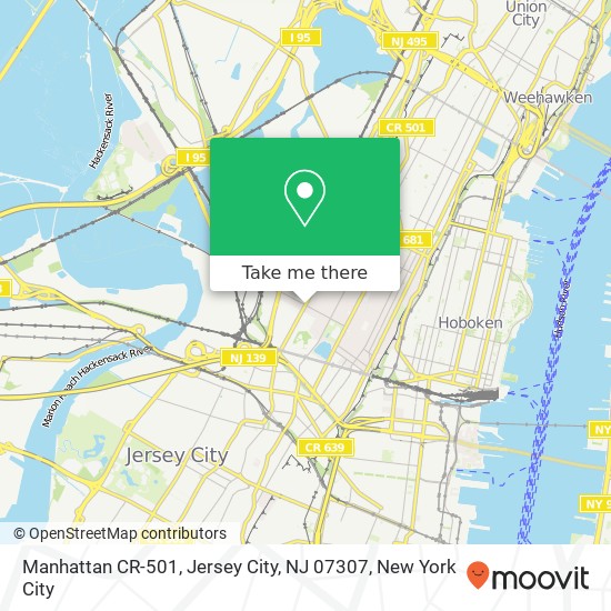 Mapa de Manhattan CR-501, Jersey City, NJ 07307