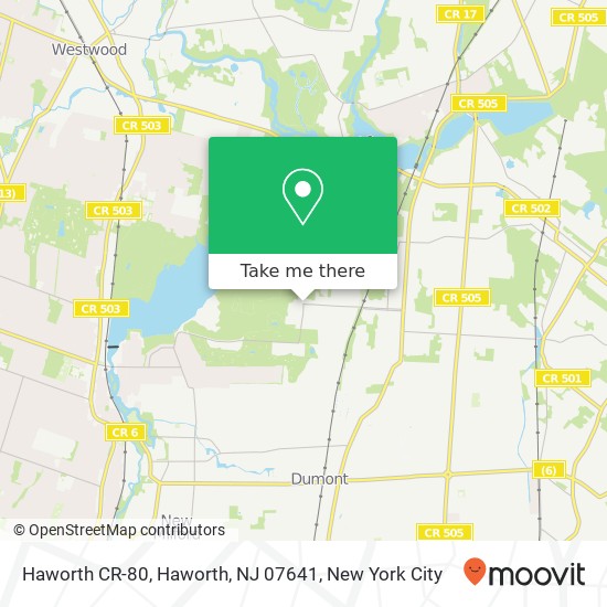 Mapa de Haworth CR-80, Haworth, NJ 07641