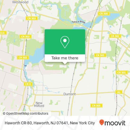 Mapa de Haworth CR-80, Haworth, NJ 07641