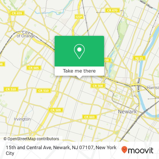 Mapa de 15th and Central Ave, Newark, NJ 07107
