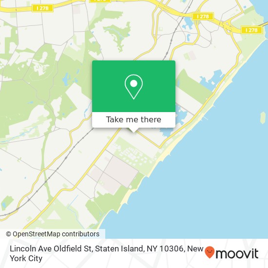 Mapa de Lincoln Ave Oldfield St, Staten Island, NY 10306