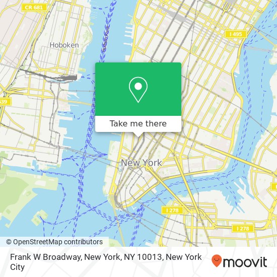 Frank W Broadway, New York, NY 10013 map