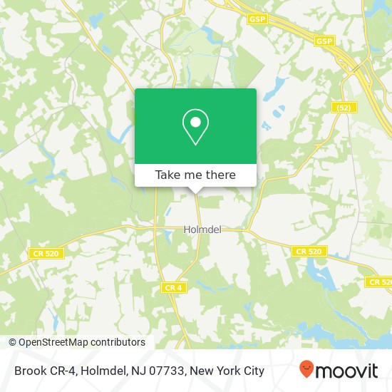 Mapa de Brook CR-4, Holmdel, NJ 07733