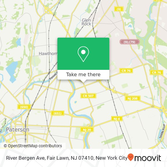 River Bergen Ave, Fair Lawn, NJ 07410 map