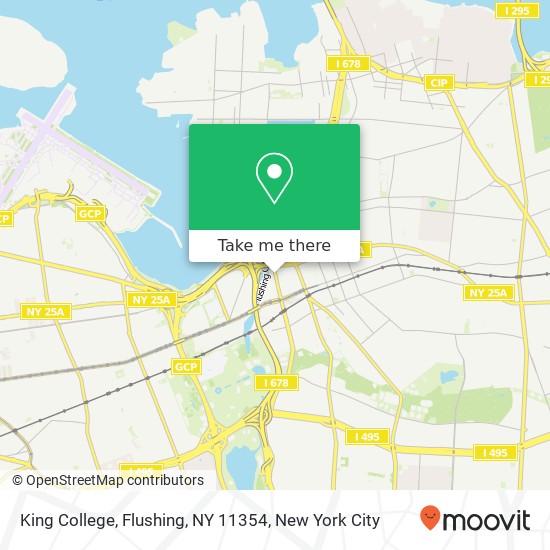 Mapa de King College, Flushing, NY 11354