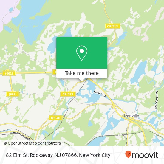 Mapa de 82 Elm St, Rockaway, NJ 07866