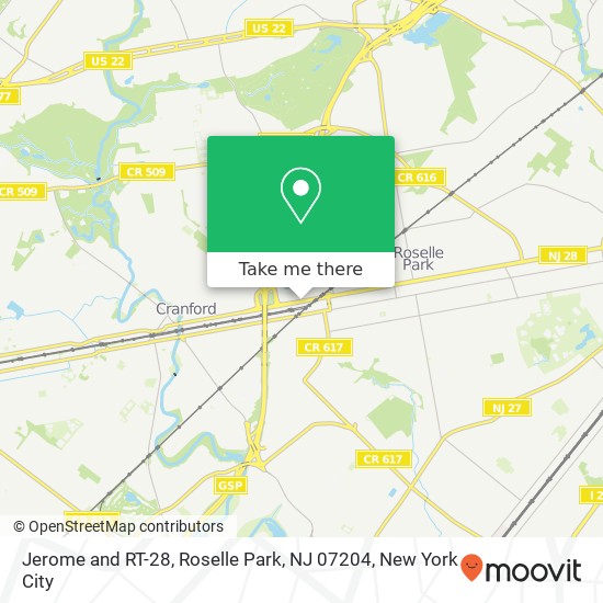 Mapa de Jerome and RT-28, Roselle Park, NJ 07204