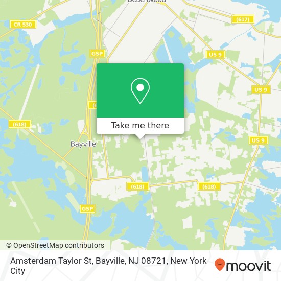 Mapa de Amsterdam Taylor St, Bayville, NJ 08721