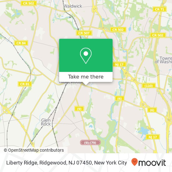 Mapa de Liberty Ridge, Ridgewood, NJ 07450