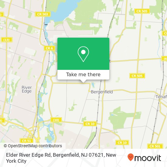 Mapa de Elder River Edge Rd, Bergenfield, NJ 07621