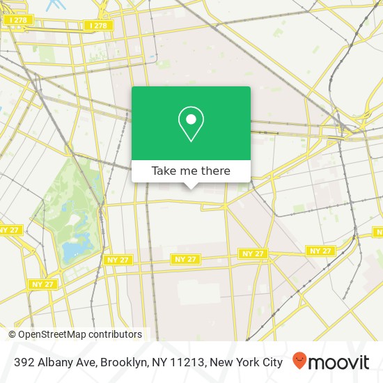 Mapa de 392 Albany Ave, Brooklyn, NY 11213