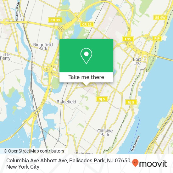 Columbia Ave Abbott Ave, Palisades Park, NJ 07650 map