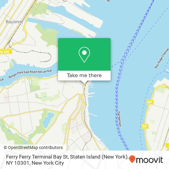 Mapa de Ferry Ferry Terminal Bay St, Staten Island (New York), NY 10301