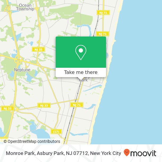 Mapa de Monroe Park, Asbury Park, NJ 07712
