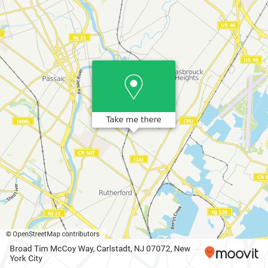 Mapa de Broad Tim McCoy Way, Carlstadt, NJ 07072