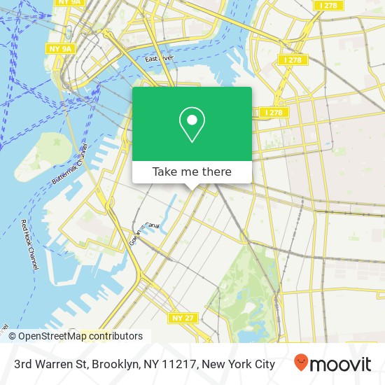 Mapa de 3rd Warren St, Brooklyn, NY 11217