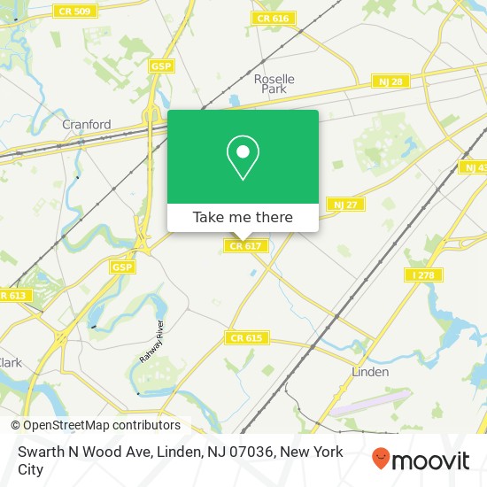 Swarth N Wood Ave, Linden, NJ 07036 map