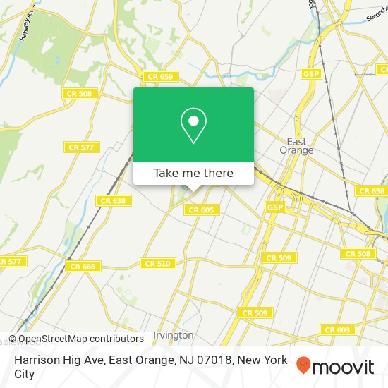 Harrison Hig Ave, East Orange, NJ 07018 map