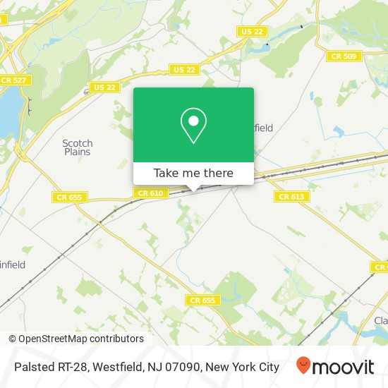 Mapa de Palsted RT-28, Westfield, NJ 07090