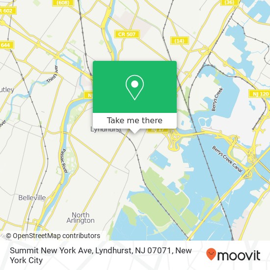 Summit New York Ave, Lyndhurst, NJ 07071 map