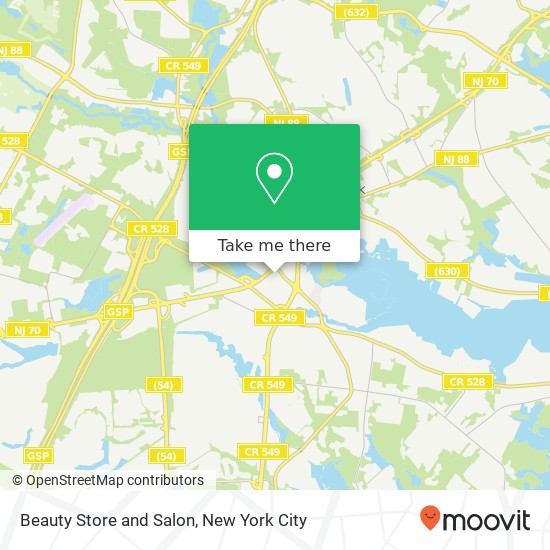 Beauty Store and Salon map