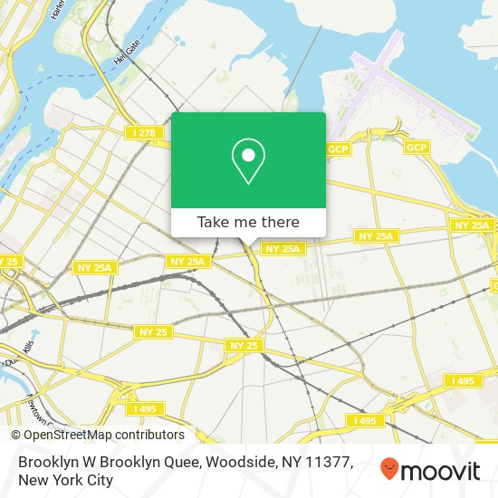 Mapa de Brooklyn W Brooklyn Quee, Woodside, NY 11377