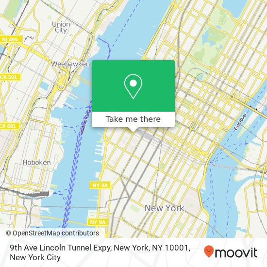 9th Ave Lincoln Tunnel Expy, New York, NY 10001 map