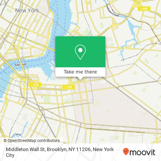 Middleton Wall St, Brooklyn, NY 11206 map