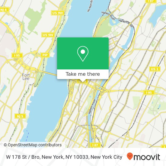 Mapa de W 178 St / Bro, New York, NY 10033