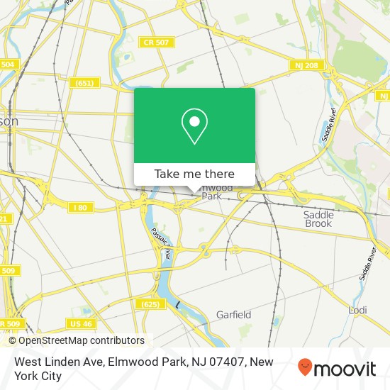West Linden Ave, Elmwood Park, NJ 07407 map