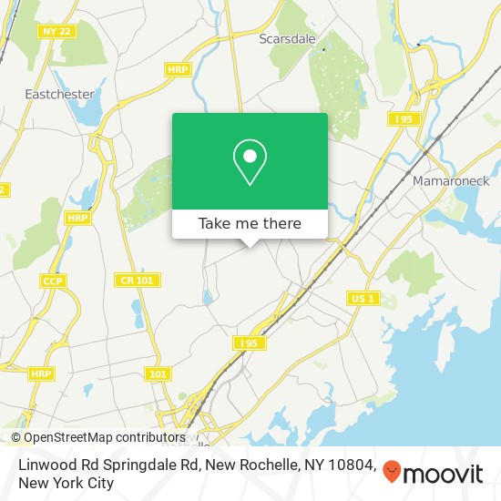 Mapa de Linwood Rd Springdale Rd, New Rochelle, NY 10804