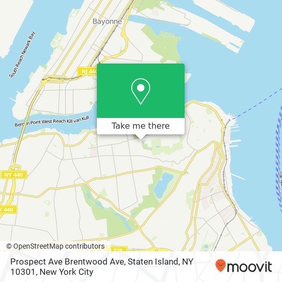 Prospect Ave Brentwood Ave, Staten Island, NY 10301 map