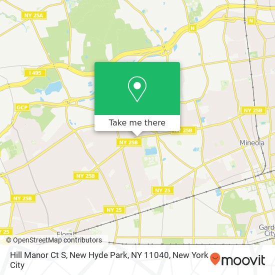 Mapa de Hill Manor Ct S, New Hyde Park, NY 11040