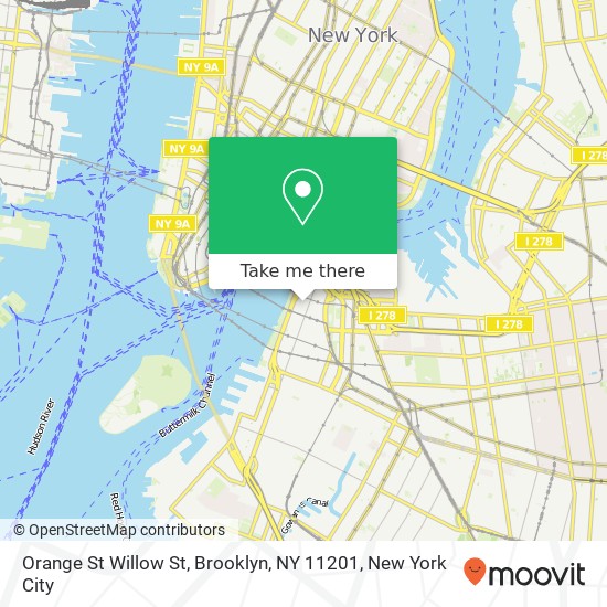 Mapa de Orange St Willow St, Brooklyn, NY 11201
