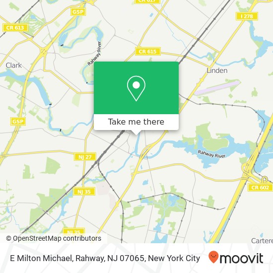 Mapa de E Milton Michael, Rahway, NJ 07065