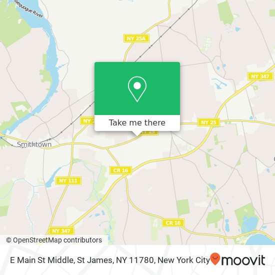 Mapa de E Main St Middle, St James, NY 11780