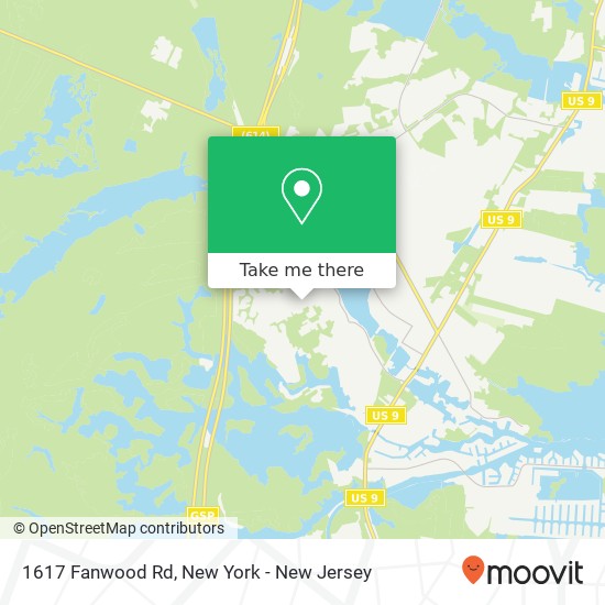 Mapa de 1617 Fanwood Rd, Forked River, NJ 08731