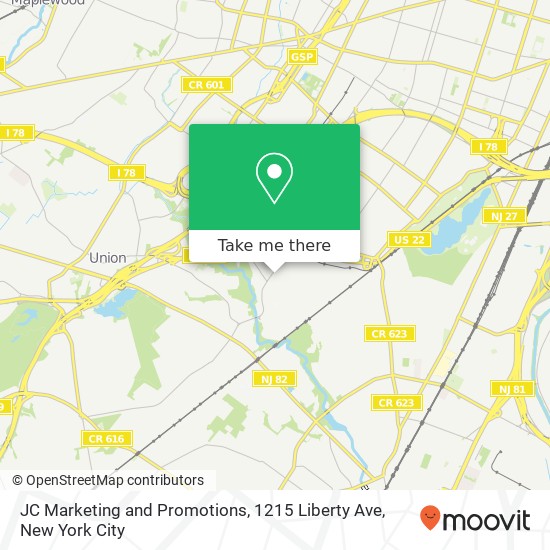 Mapa de JC Marketing and Promotions, 1215 Liberty Ave