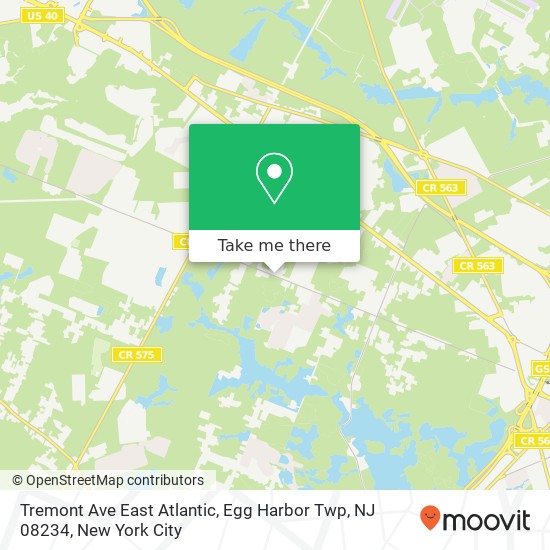 Mapa de Tremont Ave East Atlantic, Egg Harbor Twp, NJ 08234